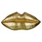 Signature Home Collection Gold Leaf Finished Unframed Kiss Lips Wall Decor 23" x 49"